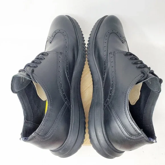 Cole Haan OriginalGrand Shoes Mens 11.5 Triple Black Wingtip Oxford Sneaker - Picture 10 of 14